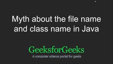 Myth about the file name and class name in Java | GeeksforGeeks