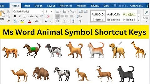Ms Word Animal Symbol Shortcut Key (हिन्दी)