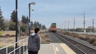 UP 3057 blasts through ACE station, double stack + 5 engines