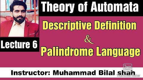 Descriptive Definition & Palindrome  Language | Urdu Hindi | Lecture 6 | Exam Preparation