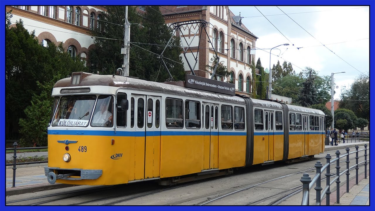 Поездка на трамвае FVV CSM-4 (Bengáli) № 489 в Дебрецене, Венгрия