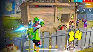 24 KILLS🔥SOLO VS SQUAD FULL GAMEPLAY 🤯 MP5   AWM 99 LVL.🎯 - FREE FIRE MAX || PK GAMERS #freefire