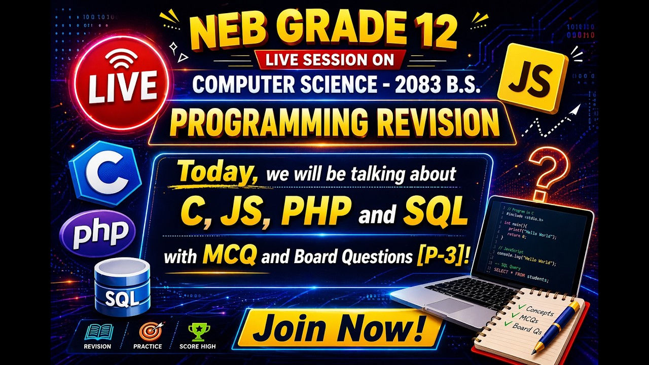 NEB Grade 12 Computer Science programming revision(C,JS,PHP,SQL,mcq ...