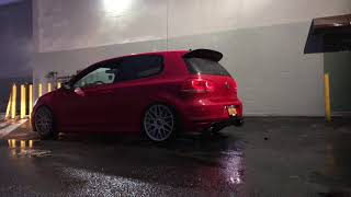 Vw MK6 gti stratified tune. Crackles pops bangs. Catless downpipe with Borla Catback.