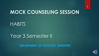 Mock Counseling Session for Habits