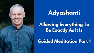 Allowing Everything To Be Exactly As It Is - Guided Meditation - Part 1 - Adyashanti