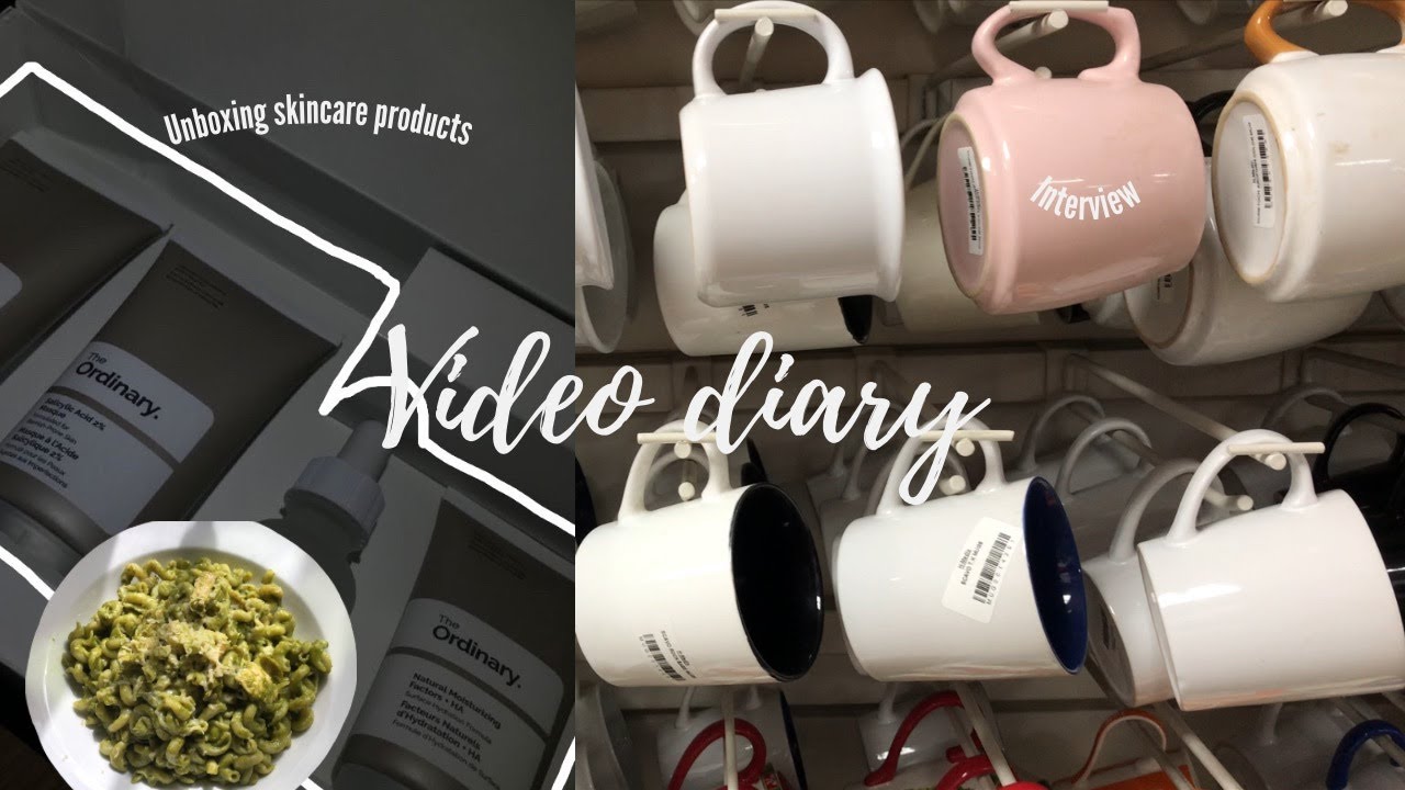 Video diary job interview, pesto pasta, unboxing skincare product, h medix run YouTube