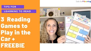3 Reading Games to Play in the Car + FREEBIE | Phonological & Phonemic Awareness | Preschool-Kinder