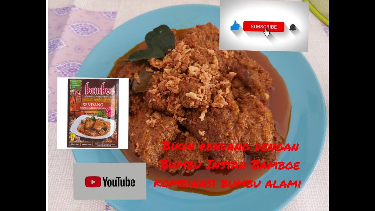 Masak rendang pakai bumbu Instan rendang Bamboe kombinasi bumbu alami