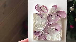 QllArt | Quilling Christmas gift | Квиллинг открытка своими руками «Подарок»