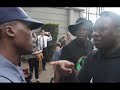 Protesters Clash with Police Outside Gupta Compound