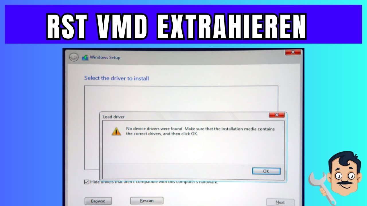 Intel RST VMD aus SetupRST exe extrahieren fix