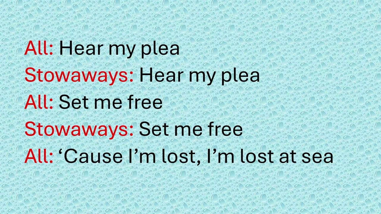 Lost At Sea (Rehearsal Track)