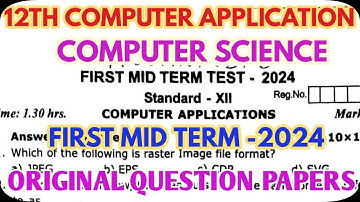 12Th Computer science &Computer Application-First Mid Term-2024-Original Question Paper@GRSUCCESSSTC