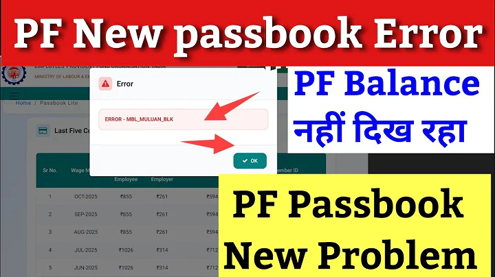 PF passbook new error Solution | pf passbook kaise dekhe 2026 | pf passbook lite error 2026 