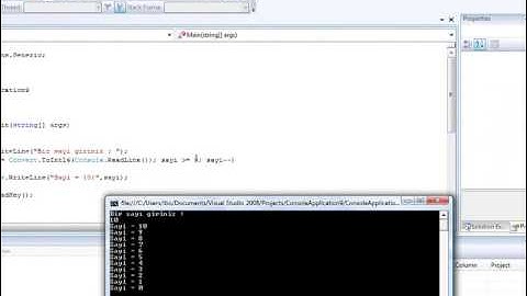 C# Console For Döngüsü - C # SHARP DERSLERİ