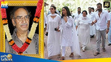 LIVE - Ajay Devgn With Kajol, Veena Devgan & Nysa Devgan At Father Veeru Devgan
