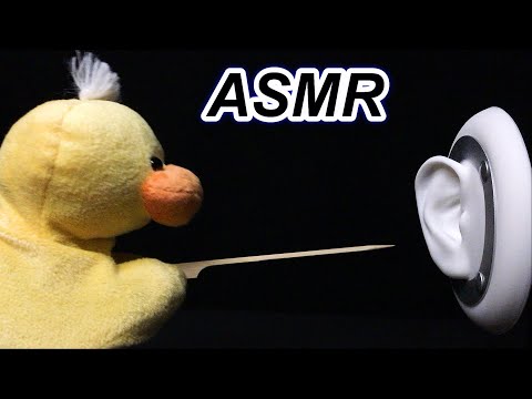 【ASMR】癖になるカリカリ音！竹串で耳かき音　ピヨコ　Ear scraping sound with bamboo skewer　대나무 꼬치에 귀이개 소리