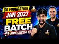 Free CA Foundation Jan 2027 batch announcement
