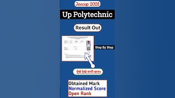 Jeecup Result 2025 Out , Up Polytechnic 2025 Result, Normalised Score ,Rank Card ,Jeecup Score Card