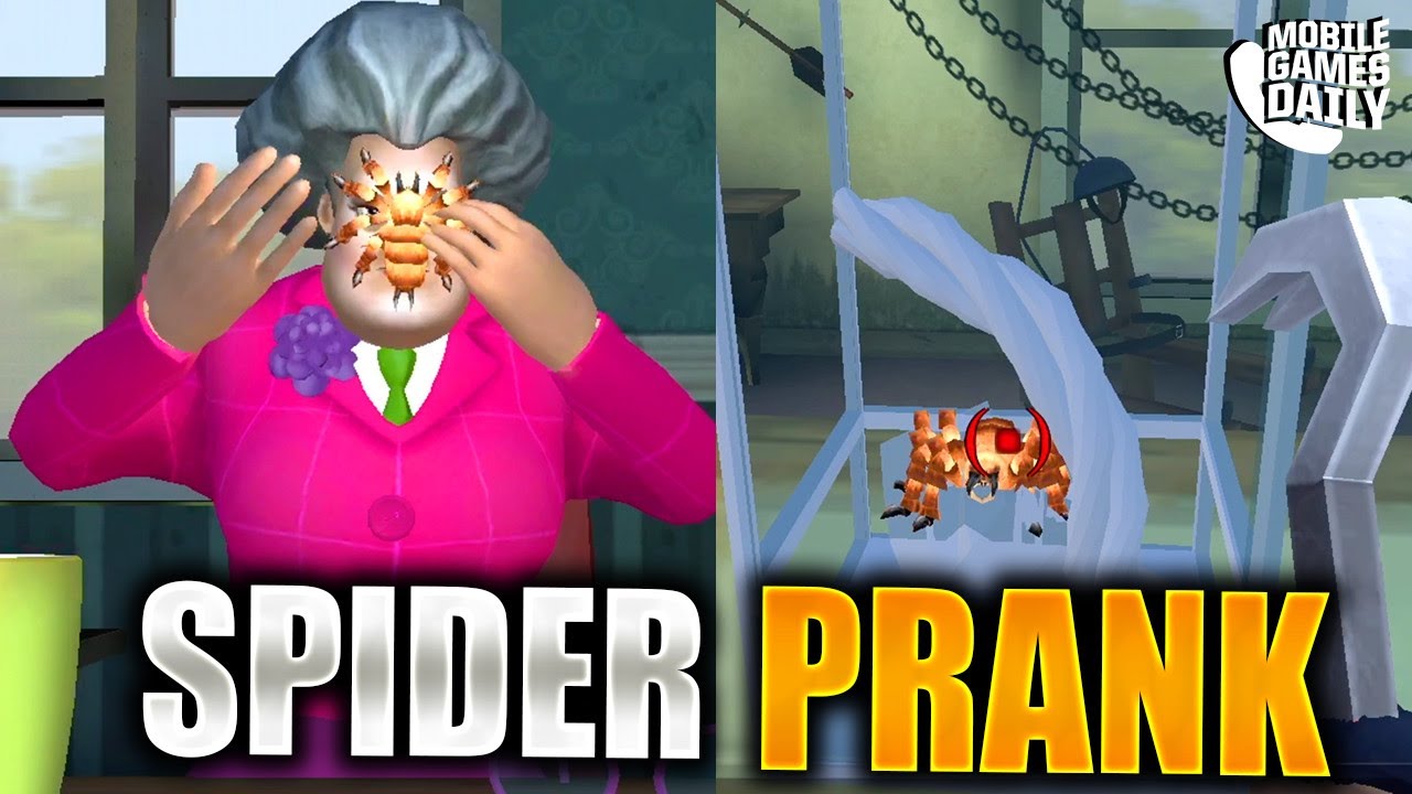 Scary Teacher 3d Gameplay Walkthrough Part 5 Spider Prank Level Ios Android Youtube