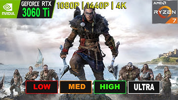 ASSASSINS CREED VALHALLA  | 3700x , RTX 3060 Ti Benchmark | 1080P | 1440P | 4K (2022)