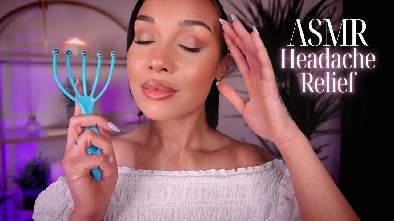 ASMR Instant Headache Relief | Scalp Massage, Temple & Face Brushing | Sleep Therapy