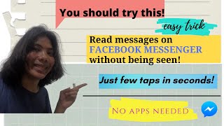 Easy Hack on How to Read Messages on Messenger without SEEN on other Parties end (2022) | 0no screenshot 5