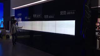 Famous China Suzhou Science and Technology Exhibition Hall 1*4 Interactive LCD Mosaic Video Wall Wealth