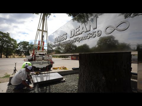 James Dean memorial in Cholame, California, restored