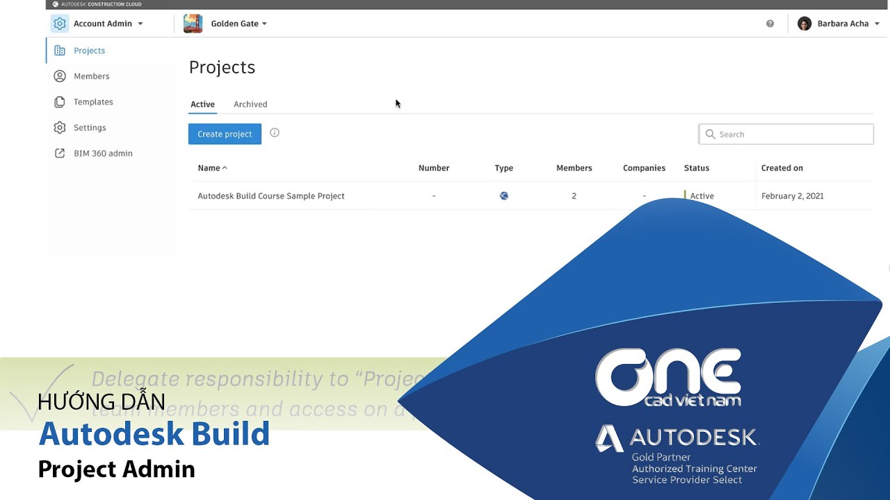 OneCAD | Hướng dẫn Autodesk Build - Project Admin - YouTube
