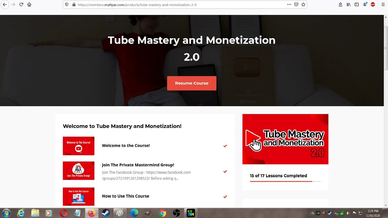 Matt Par Tube Mastery And Monetization 2.0 Youtube Course Review