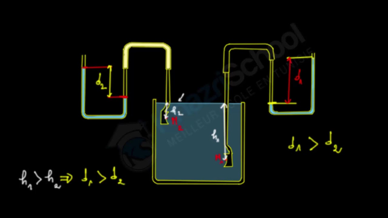 pression en un point d'un liquide au repos:  forces pressantes 2eme science