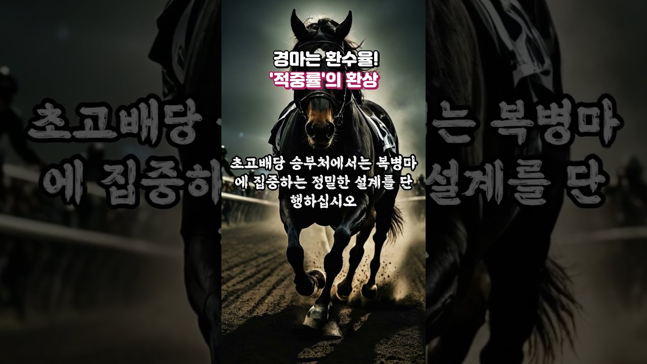 경마는 환수율이 전부다! 적중률의 환상!