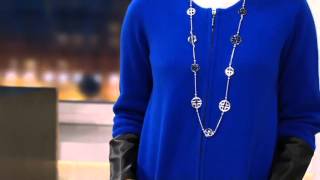 Linea By Louis Dellolio Cardigan With Faux Leather Trim On Qvc