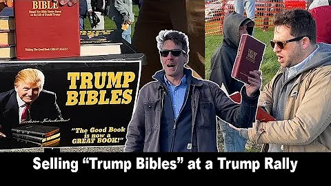 Selling "Trump Bibles" at a Trump Rally