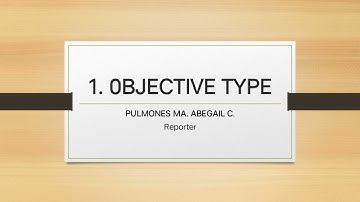 OBJECTIVE TYPE TEST (Report)