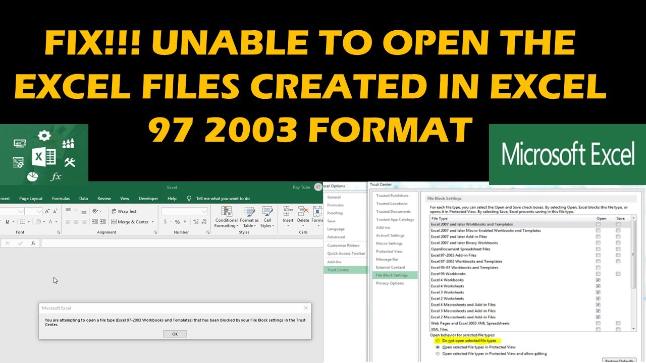 FIX!!! Unable to open the excel files created in Excel 97 ...