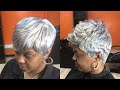 STORM SILVER/GREY PIXIE CUT | QUICKWEAVE ( 2 DIFFERENT STYLES) FT JANET HAIR