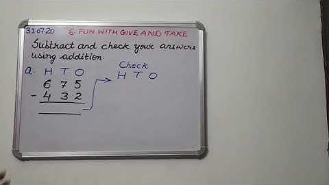 Class 3|| Maths || Chapter 6: Fun with Give and Take || Subtraction and check your answers ||