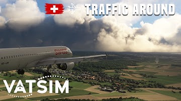 MSFS2020 - Swiss Air Cloudy Skies and Traffic Watch! Landing in Zurich Runway 14
