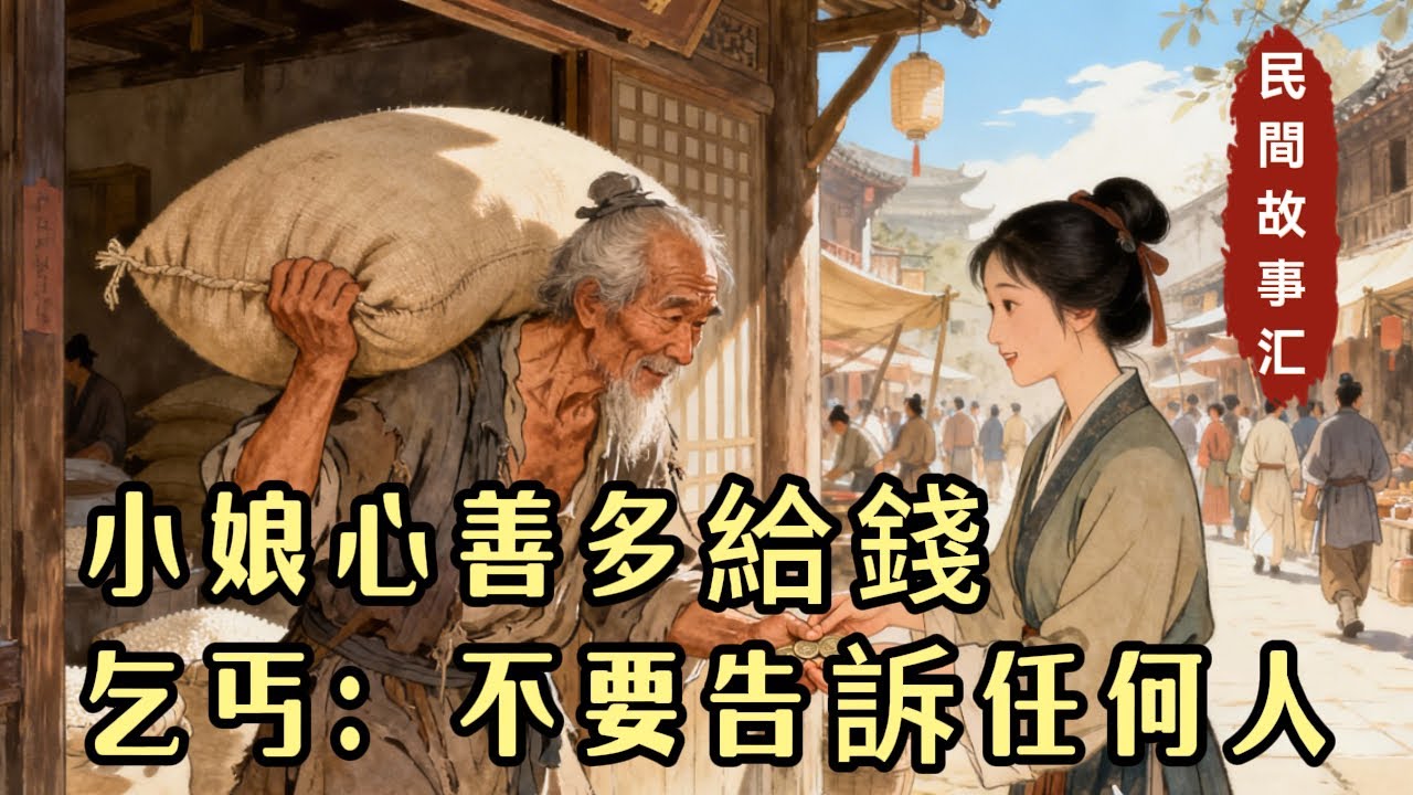 老乞丐扛米百斤，小娘堅持多給錢。老乞丐：十天後你會有福報，千萬別告訴任何人「民間故事匯」#民間故事