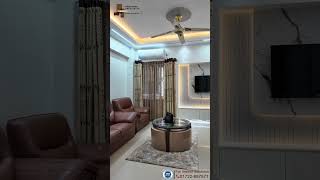 Modern Living Room Interior Design | Elegant TV Unit &amp; Wall Paneling | Saleh Afroz Architects