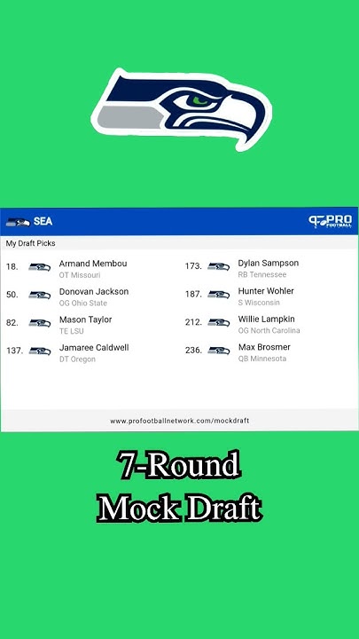 Seattle Seahawks 2025 7Round Mock Draft NFL YouTube
