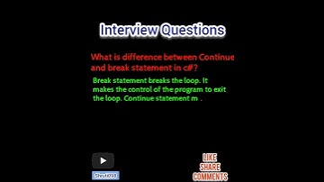 continue and break statement in C# || shruti098