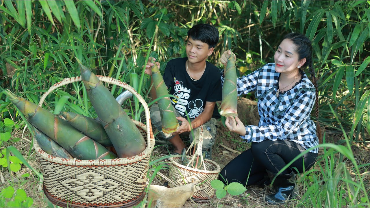 Bamboo Shoot in my village I make Dried Bamboo Shoot Recipe with