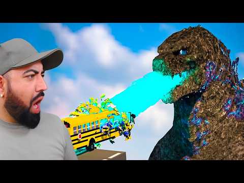 GODZILLA'S ATOMIC BREATH vs CARS!