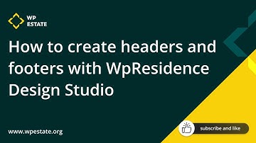 How to create headers and footers with WpResidence Design Studio and Elementor Free Version