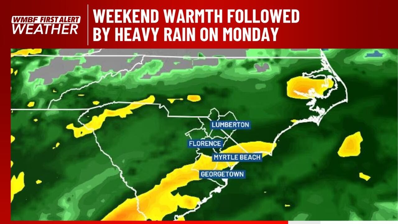 FIRST ALERT: Weekend warmth followed by heavy rain on Monday - YouTube