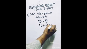 Differential equations Inter 2nd year Basics